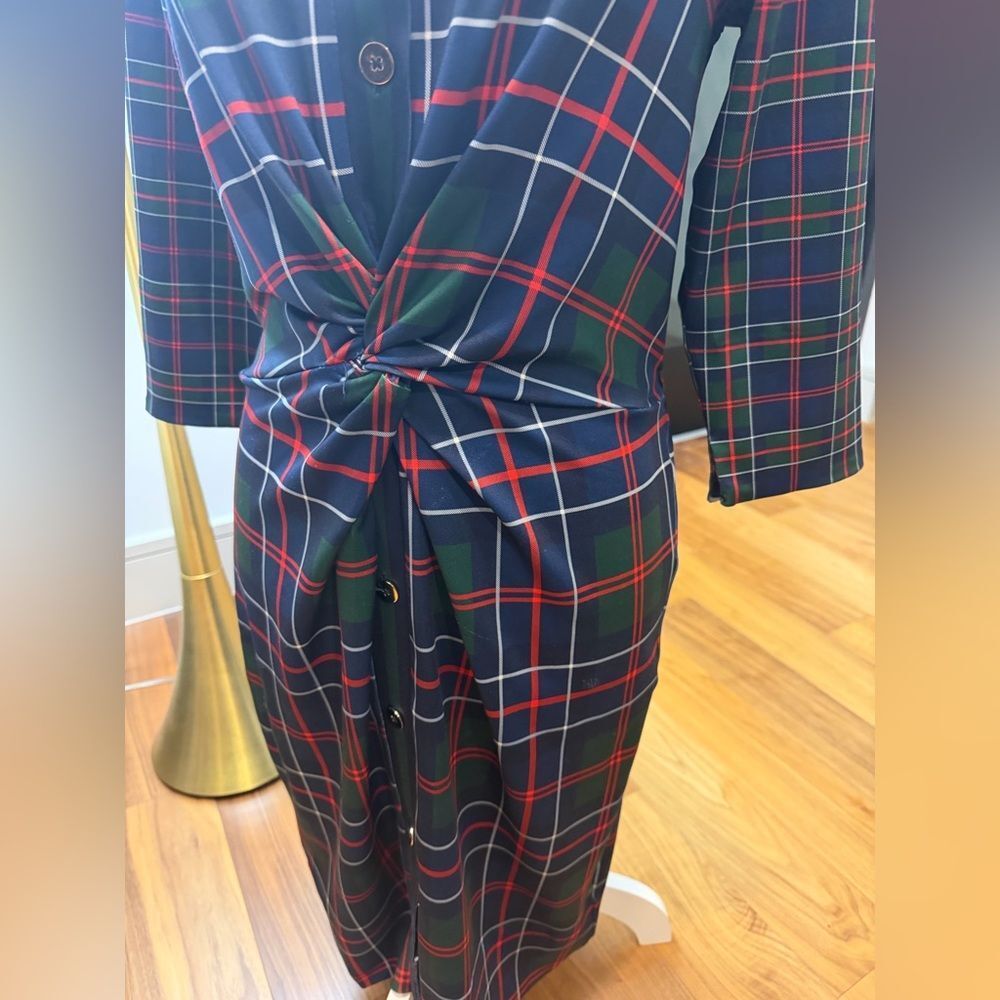 Gretchen Scott Twist and Shout Plaid Button-Down Dress size M - Picture 4 of 12